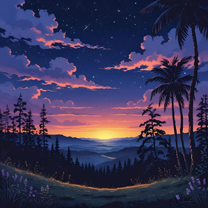 夕暮れから夜に