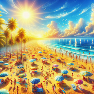 여름 해변의 웃음