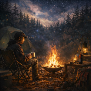 「焚き火とひとり」