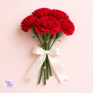 카네이션을 들고