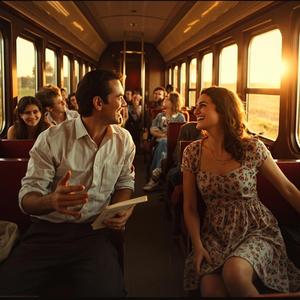 산길 안개속 기차는 달리고