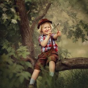 落叶秋千与绒花