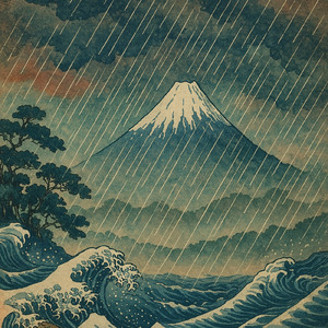 夕立ちに光る蜃気楼