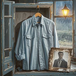 旧衬衫上的褶皱