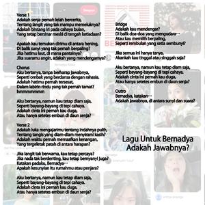 Lagu Untuk Bernadya Adakah Jawabnya