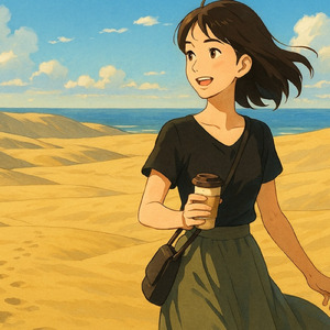 静寂の歩幅 - 風紋、砂丘に揺れて