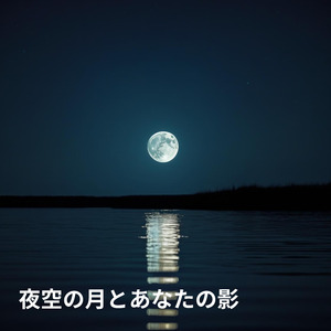 夜空の月とあなたの影