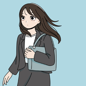 スーツ姿で横切る貴女