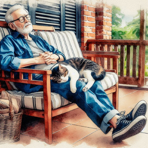 縁側でうたた寝