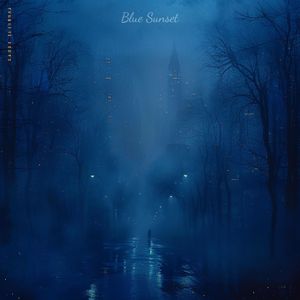 蓝色落日