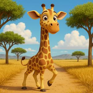 1-高高的长颈鹿，抬头看蓝天