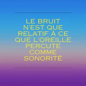 Le Bruit N'est Que Relatif A Ce Que L'oreille Percute Comme Sonorité