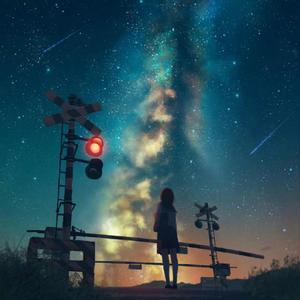 A starry sky full of psychedelic colors