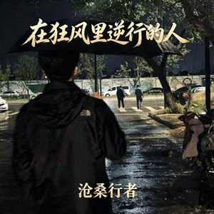 在狂风里逆行的人