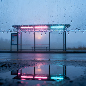 雨夜站牌