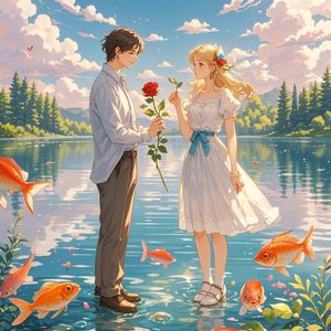 摘下一朵玫瑰送给你-李爱水