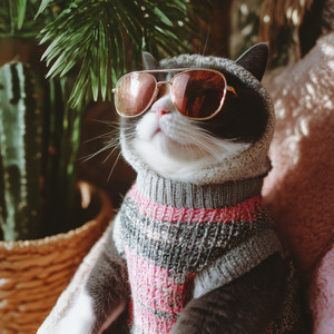 ดอกไม้กับเจ้าเหมียว