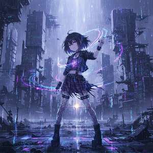 デジタルの雨の中一人で踊るヒーローの最終シーン