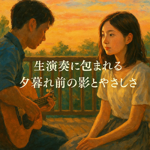 佐渡島の夕暮れとウクレレ