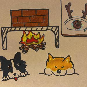 暖炉旁的牧羊犬（Merry Christmas）