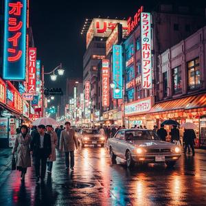 Tokyo 1980s Rainy Night Ambience — Shinjuku Streets, Neon Lights & Calm Music
