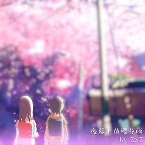 夜幕下的樱花雨