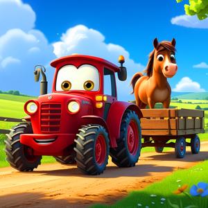 Petit tracteur rouge