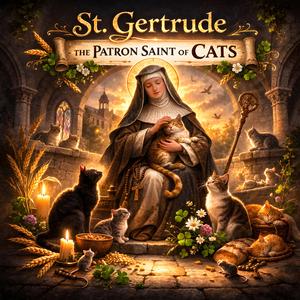 St. Gertrude, The Patron Saint of Cats