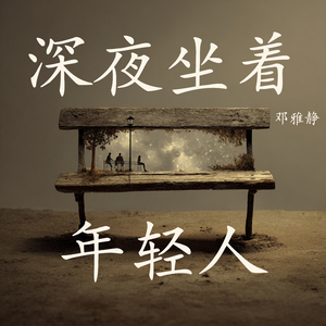 深夜坐着年轻人