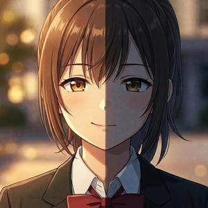 笑ってみせる。
