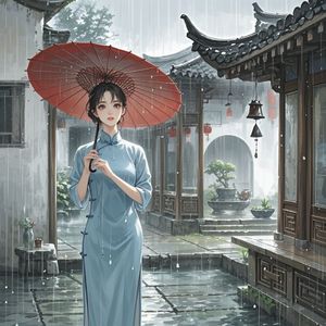 雨巷红伞-空页