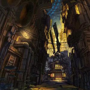 阳光洒在放学回家的林荫小道上