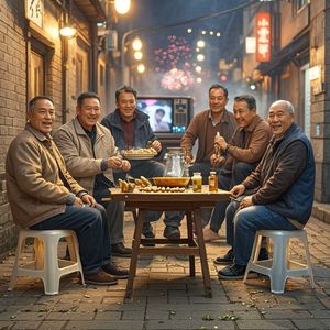 烟火下的老酒杯-吴国政