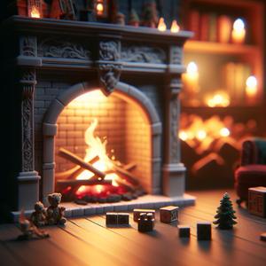 Feuer knistert leise im Kamin