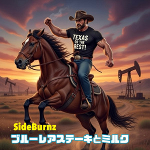 ブルーレアステーキとミルク