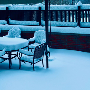 The blue outside the window