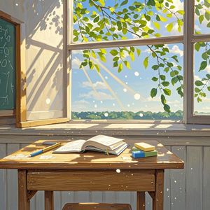 旧课桌的阳光