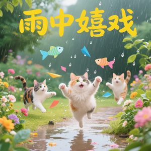 雨中嬉戏