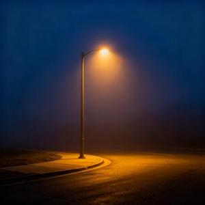 街角路灯 把夜点破