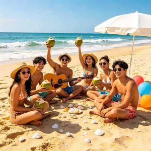 夏日沙滩聚会