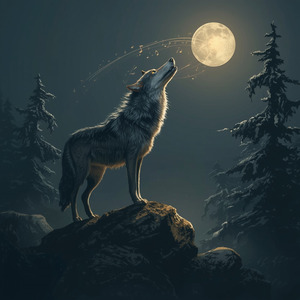 Wolves in the Moons Embrace