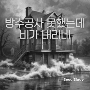 방수공사 못했는데 비가 내리네