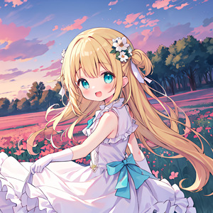 夕日に照らされて