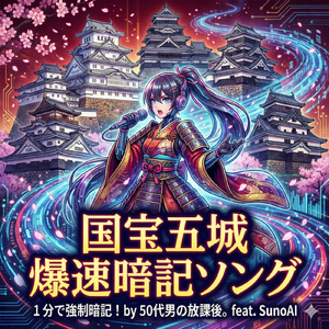 1分で強制暗記！「国宝五城」爆速ボカロソング