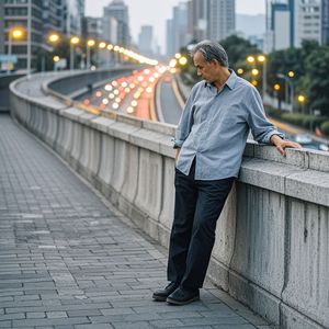 天桥晚风