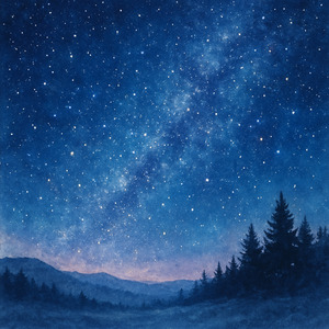 満天の星空の下で