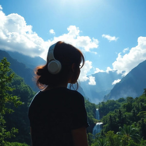 山と森と素敵な青空の下で誰かがあなたを想っている