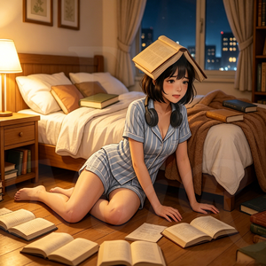 静谧夜读流光