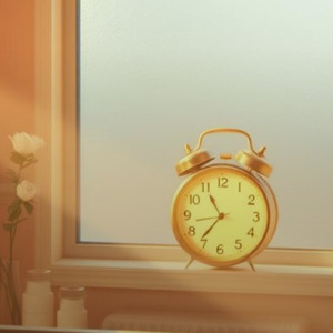 カーテン越しの朝日