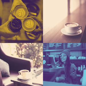 抚慰的时髦的咖啡店回忆